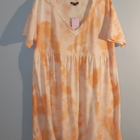 NWT Wild Fable Orange White Tie Dye Dress Sz Small - Picture 3 of 8